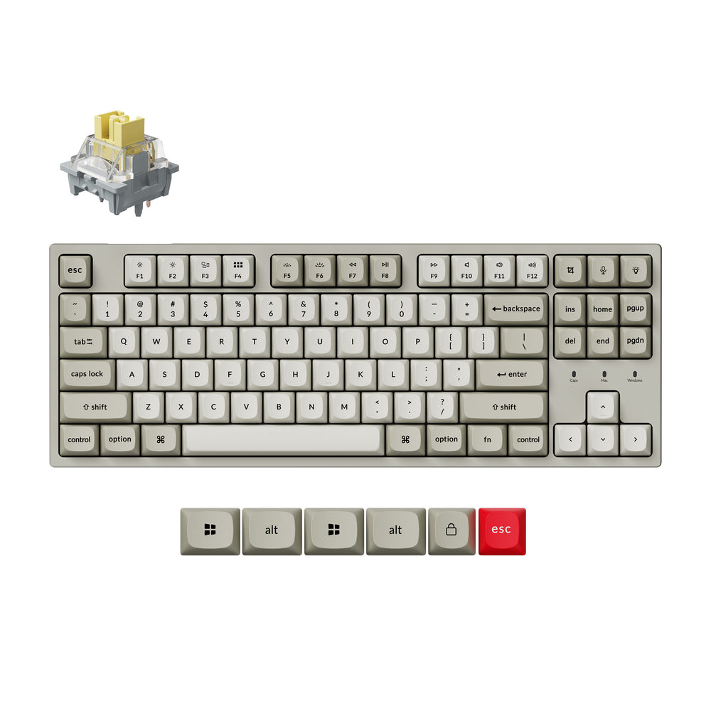 Keychron C1 Pro 8K QMK Bedraad Aangepast Mechanisch Toetsenbord (VS ANSI Indeling)