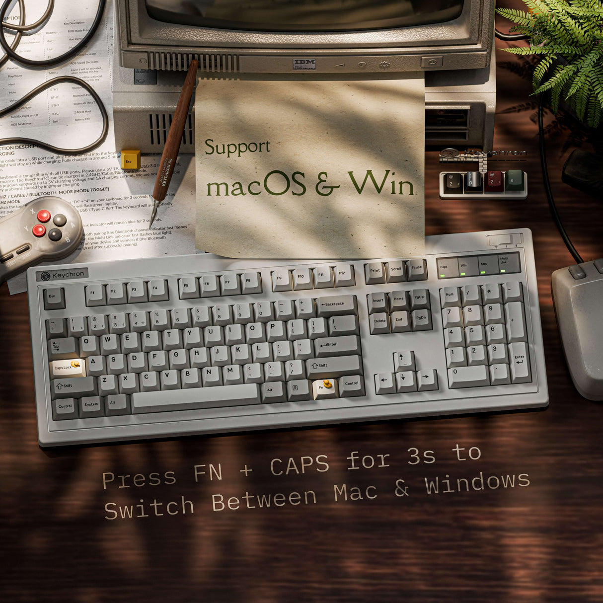 Keychron C2 Pro 8K QMK Bedraad Aangepast Mechanisch Toetsenbord (VS ANSI Indeling)