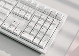 Cherry Profile Double - Shot PBT Full Set Keycaps - Black on White - Bow