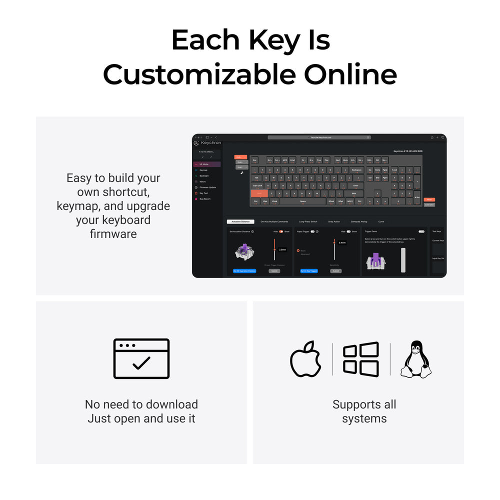 Keychron K10 HE Wireless Magnetic Switch Custom Keyboard ISO Layout Collection