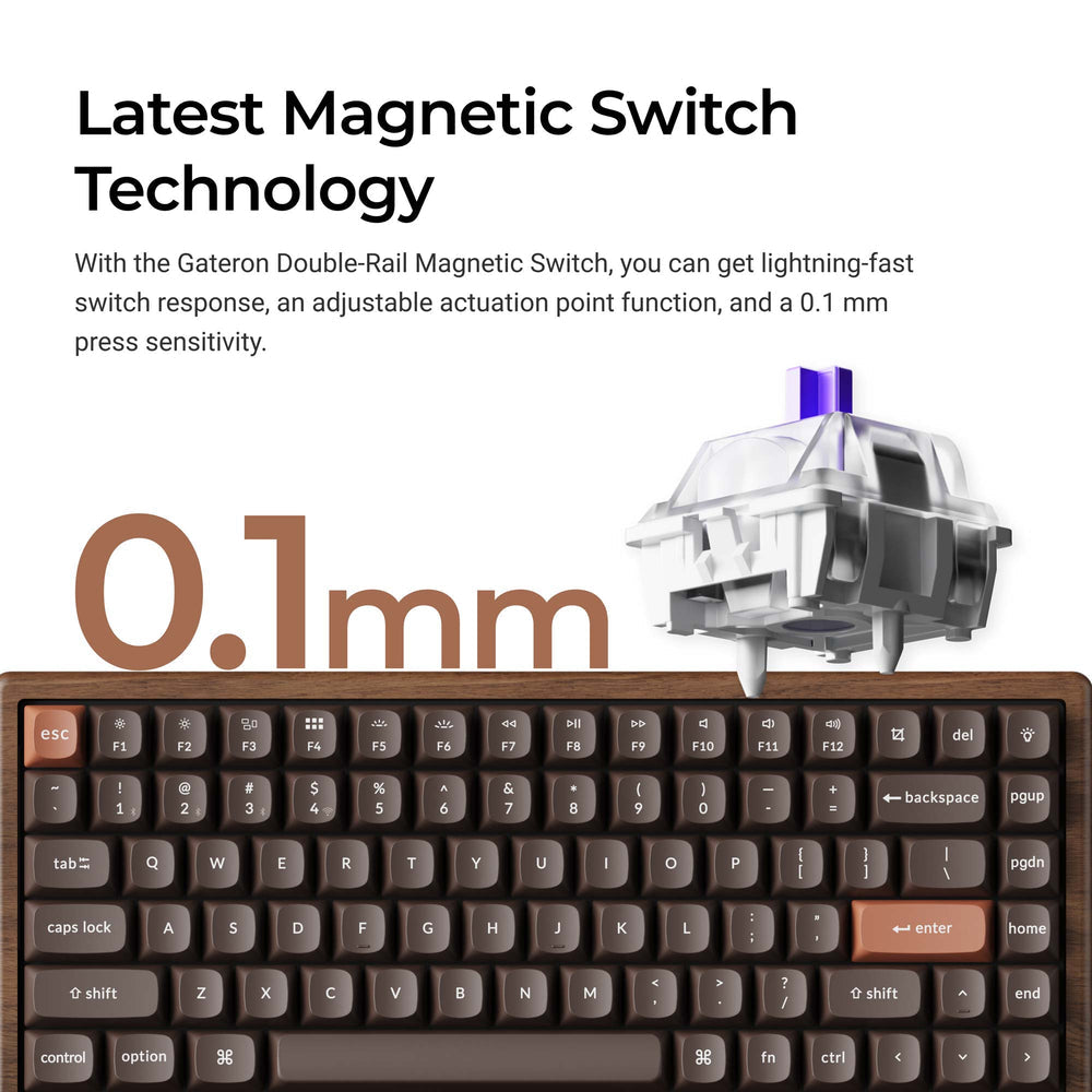 Keychron K2 HE Wireless Magnetic Switch Custom Keyboard - All Wood Special Edition (US ANSI Layout)