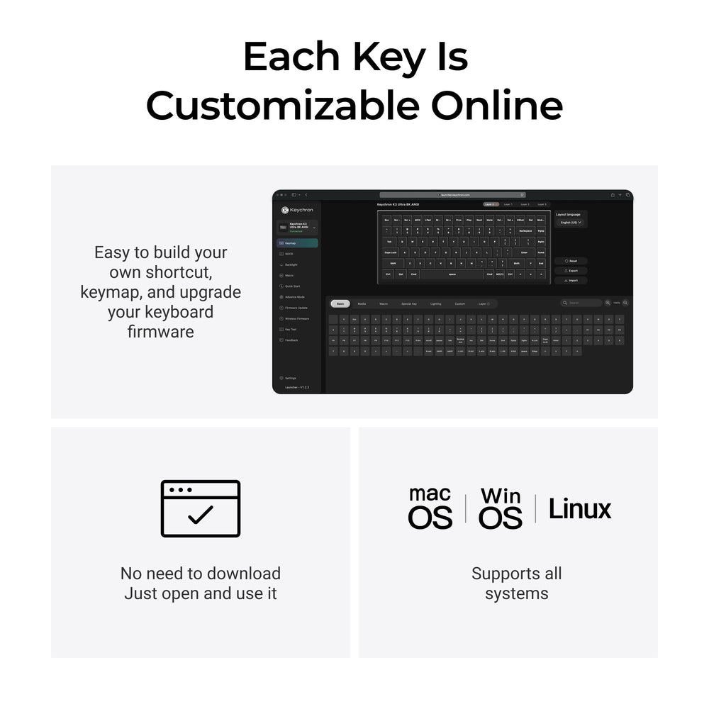 Keychron K1 Ultra 8K Wireless Custom Mechanical Keyboard (US ANSI Layout)