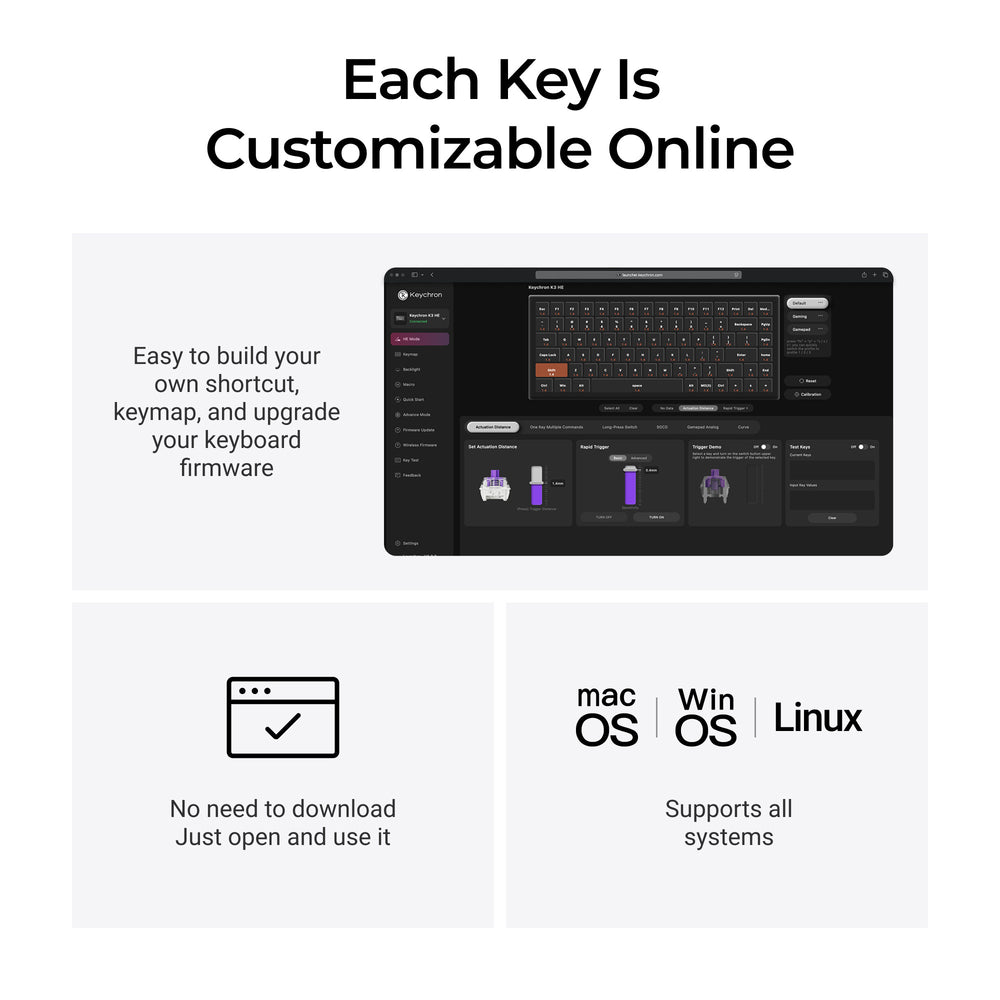 Keychron K3 HE Wireless Magnetic Switch Custom Keyboard (US ANSI Layout)