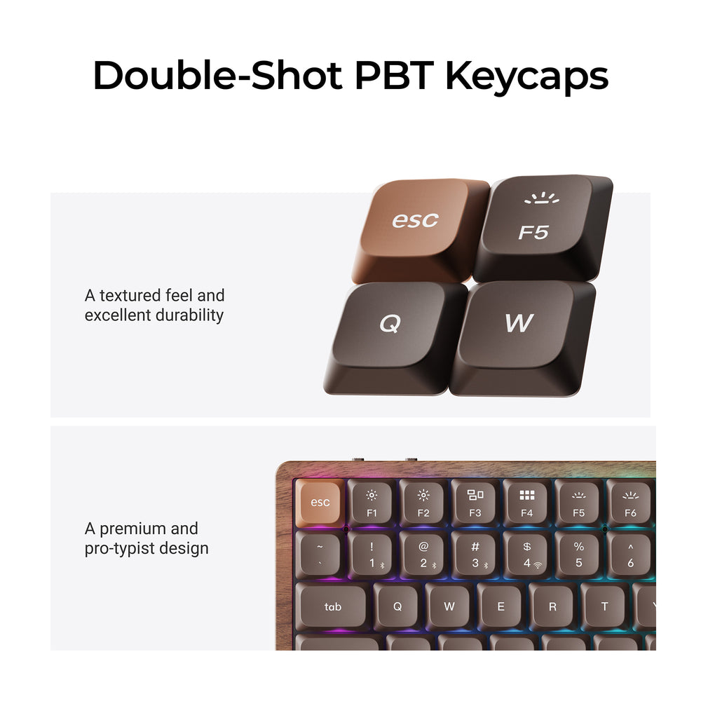 Keychron K3 Max QMK Wireless Custom Mechanical Keyboard - All Wood Special Edition (US ANSI Layout)