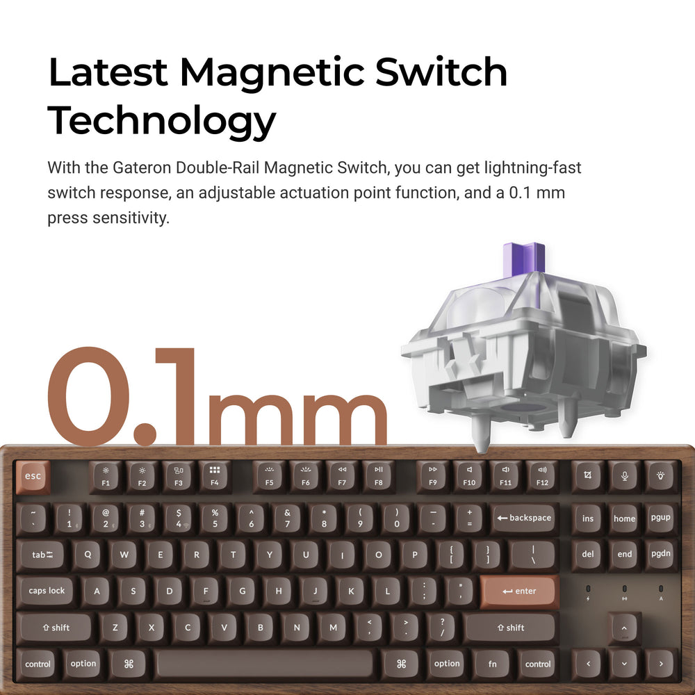 Keychron K2 HE Draadloos Magnetisch Schakelaar Aangepast Toetsenbord - All Wood Speciale Editie (US ANSI Indeling)