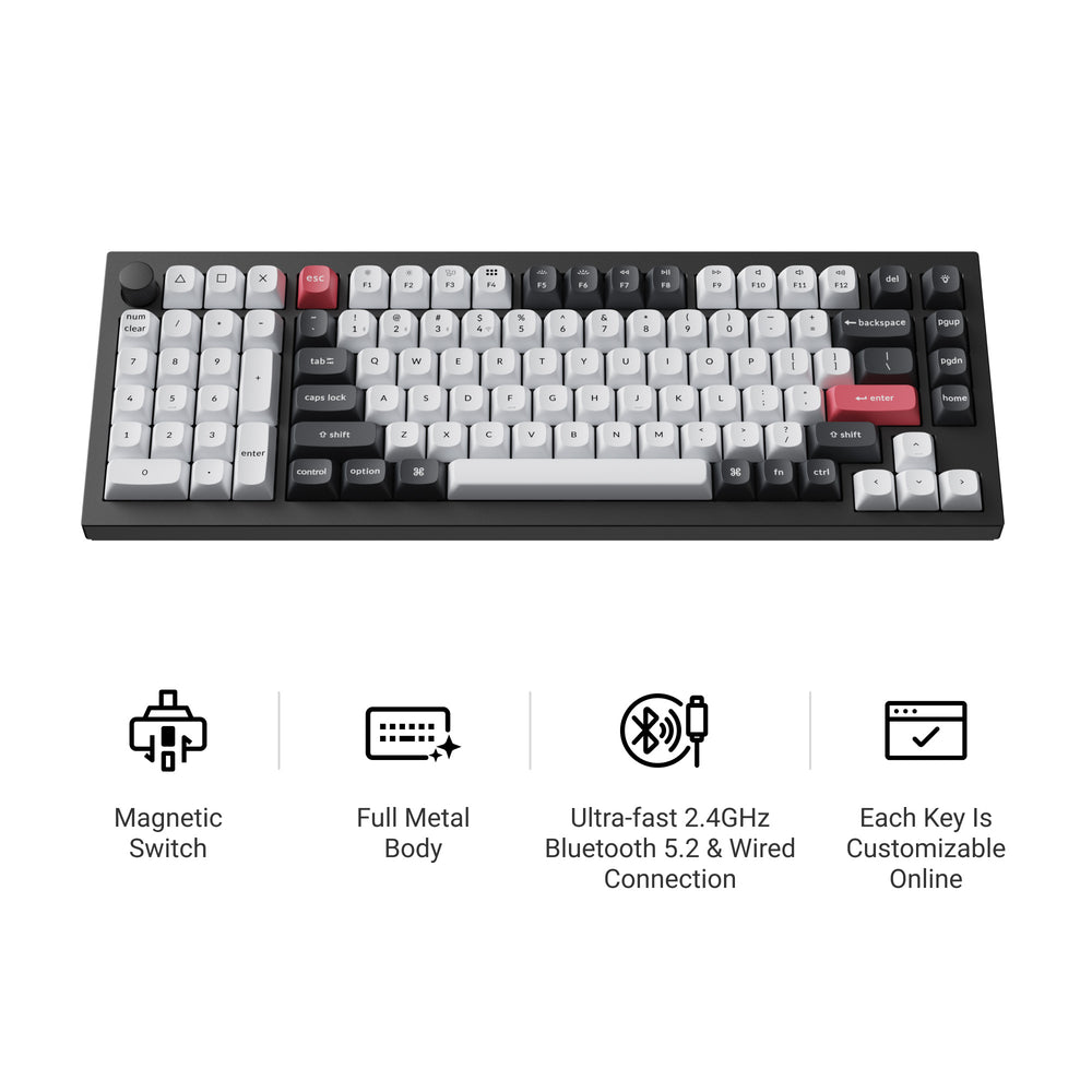 Keychron Q12 HE QMK Wireless Custom Keyboard (US ANSI Layout)