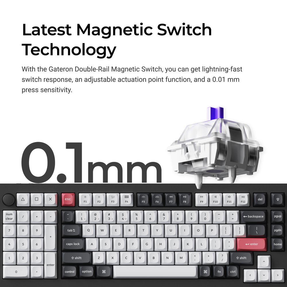 Keychron Q12 HE QMK Wireless Custom Keyboard (US ANSI Layout)