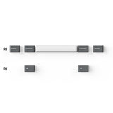 Cherry Profile Double - Shot PBT Full Set Keycaps - Grey, White, and Blue