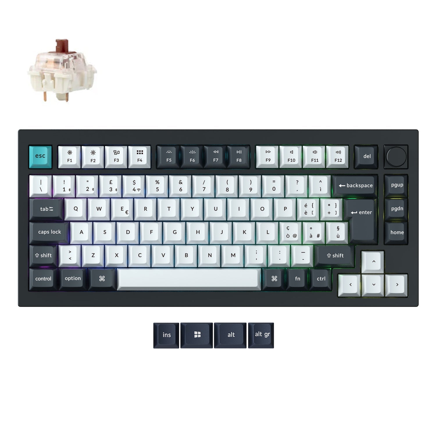 Keychron Q1 Max QMK/VIA Draadloze Aangepaste Mechanische Toetsenbord ISO Indeling Collectie