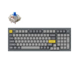 Keychron Q5 QMK/VIA custom mechanical keyboard knob version 96 percent full aluminum for Mac Windows Linux fully assembled grey frame with Gateron G Pro switch blue