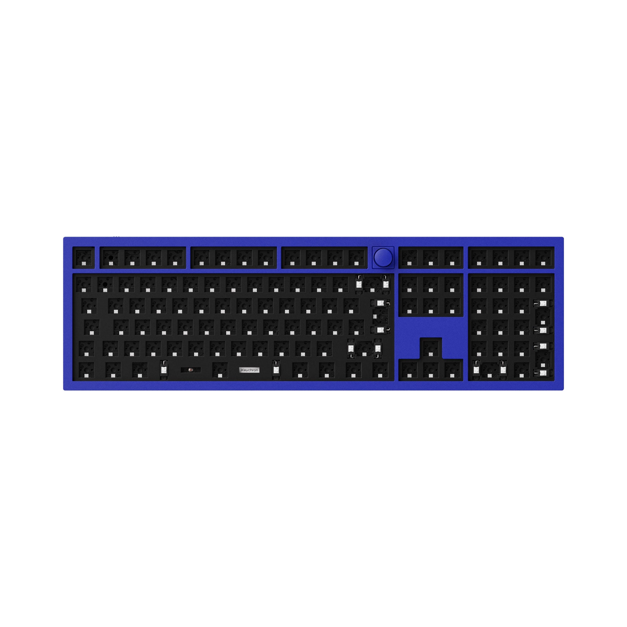 Keychron Q6 QMK/VIA custom mechanical keyboard knob version full size aluminum for Mac Windows Linux barebone blue frame