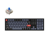 Keychron Q6 QMK/VIA custom mechanical keyboard knob version full size aluminum for Mac Windows Linux fully assembled black frame with Gateron G Pro switch blue