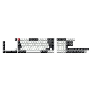 ISO Cherry Profile Dye-Sub PBT Full Keycap Set - Black and White