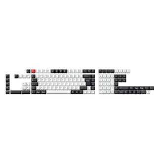 ISO Cherry Profile Dye-Sub PBT Full Keycap Set - Black and White