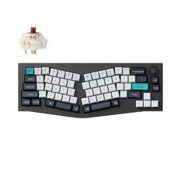 Keychron Q8 Max QMK/VIA Wireless Custom Mechanical Keyboard 65 Percent Alice Layout Aluminum Black Fully Assembled Knob for Mac Windows Linux Gateron Jupiter Brown